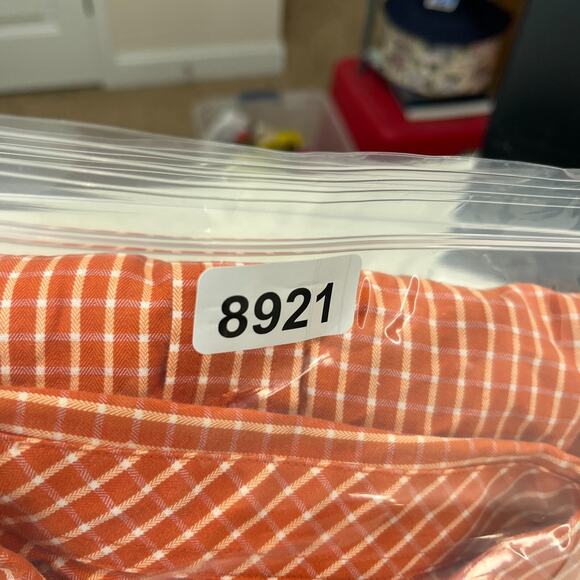 Banana Republic Shirt Mens Large Relaxed Fit Button Front Business Casual Orange - Picture 9 of 10